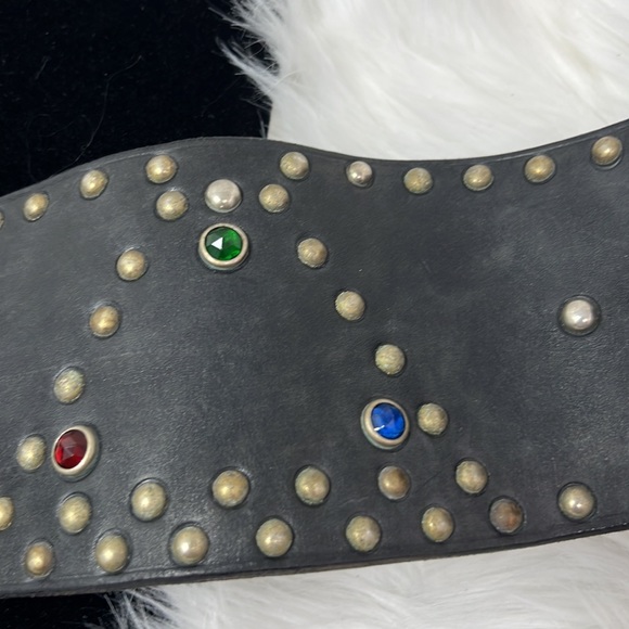 Vintage Ralph Lauren Kidney Leather Studded Corset Belt Women’s Small Black - Picture 12 of 15